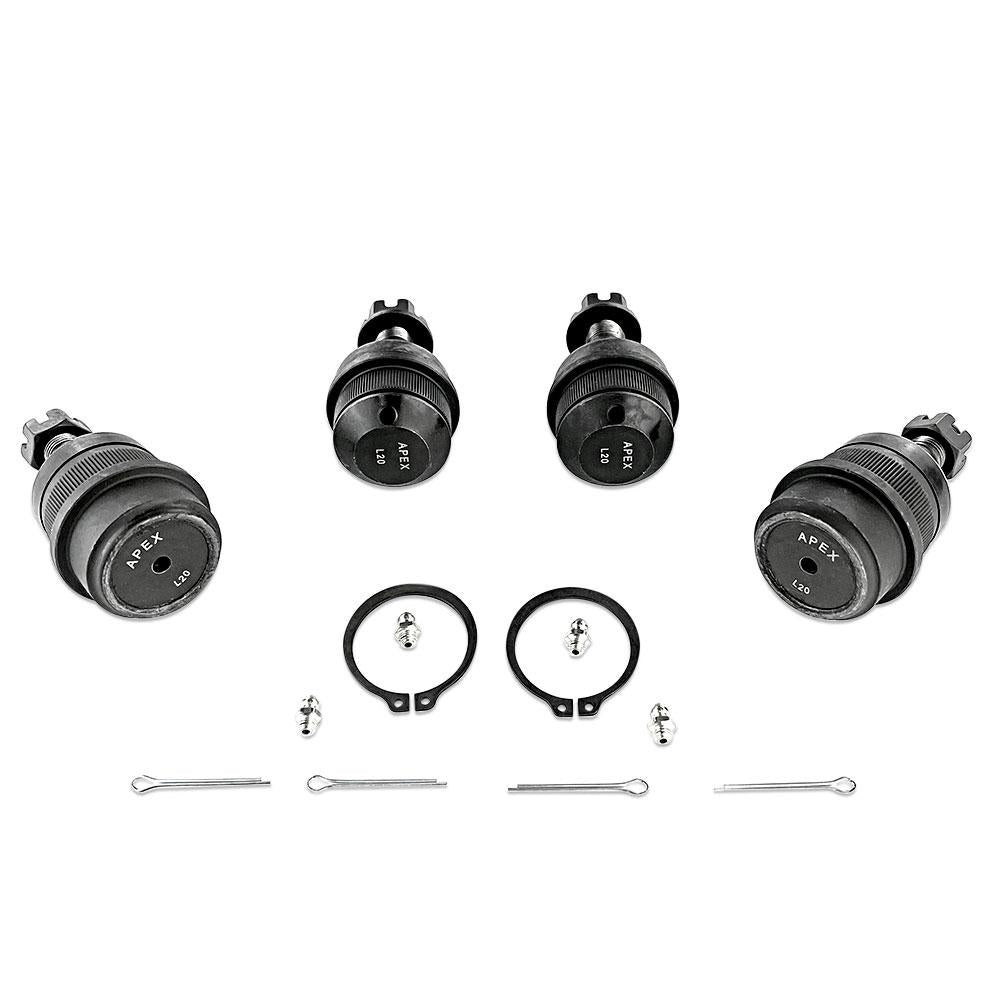 Apex Chassis Heavy Duty Ball Joint Kit Fits: 07-18 Jeep Wrangler JK 99-04 Jeep Grand Cherokee Includes: 2 Upper & 2 Lower