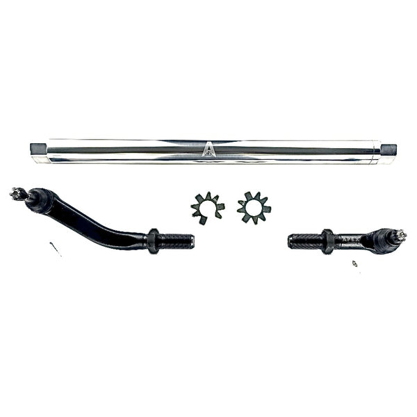Apex Chassis Heavy Duty JK 2.5 Ton Heavy Duty No Flip Drag Link Assembly in Polished Aluminum Fits: 07-18 Jeep Wrangler JK JKU Rubicon Sahara Sport. -NO-FLIP KIT - 3.5" or Less lift.